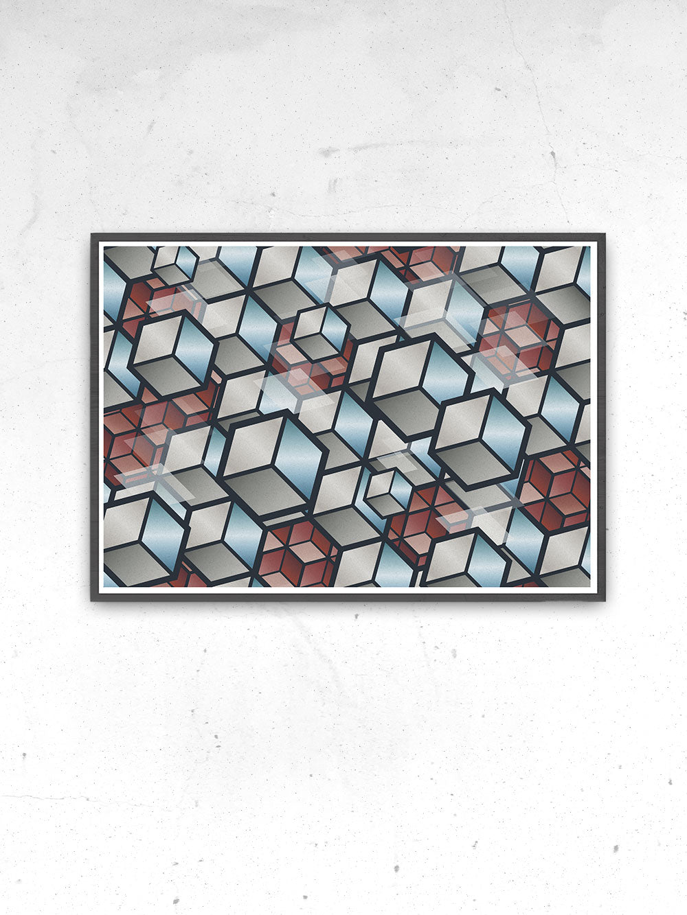 Metal Cubes Geometric Cube Print