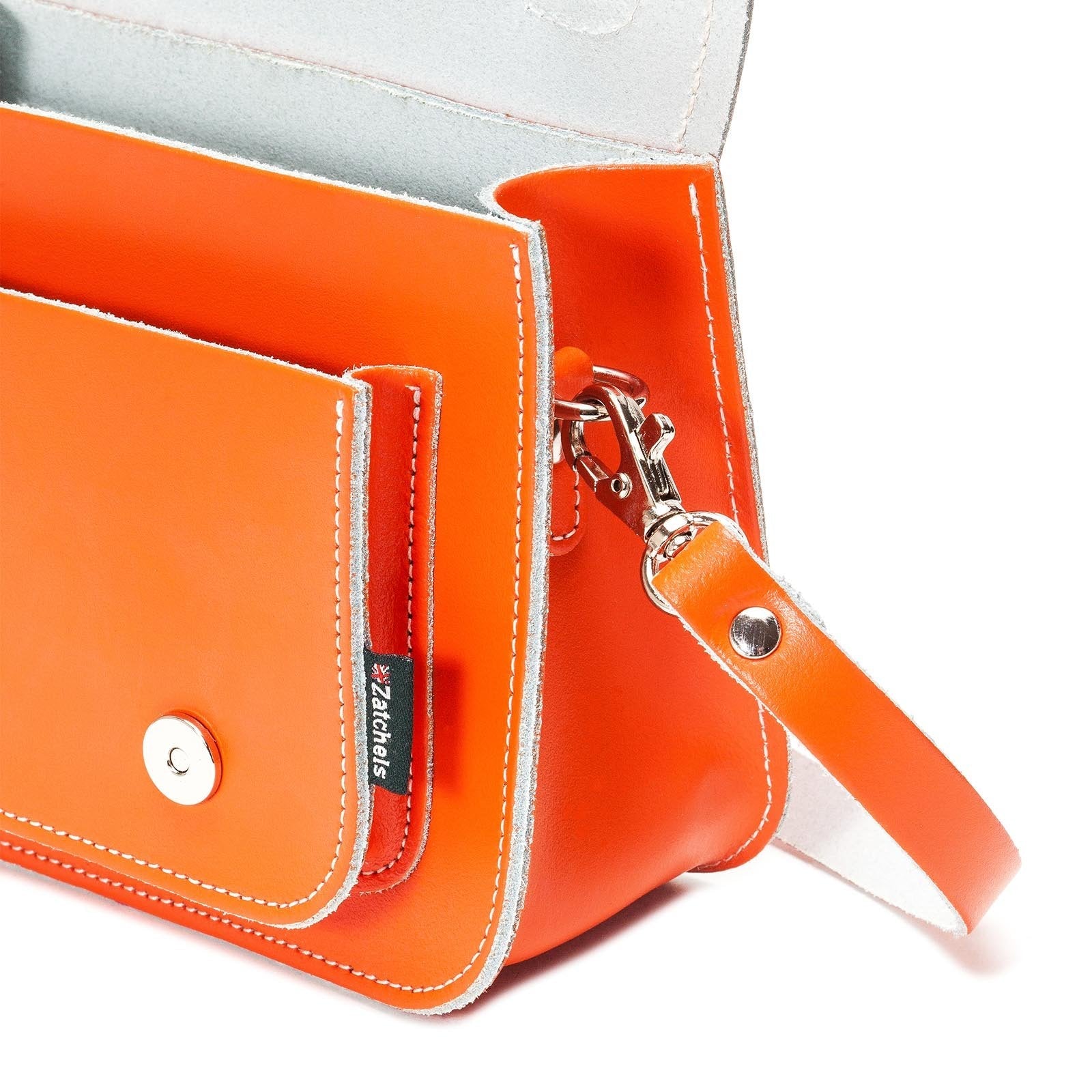 Handmade Leather Micro Satchel - Orange