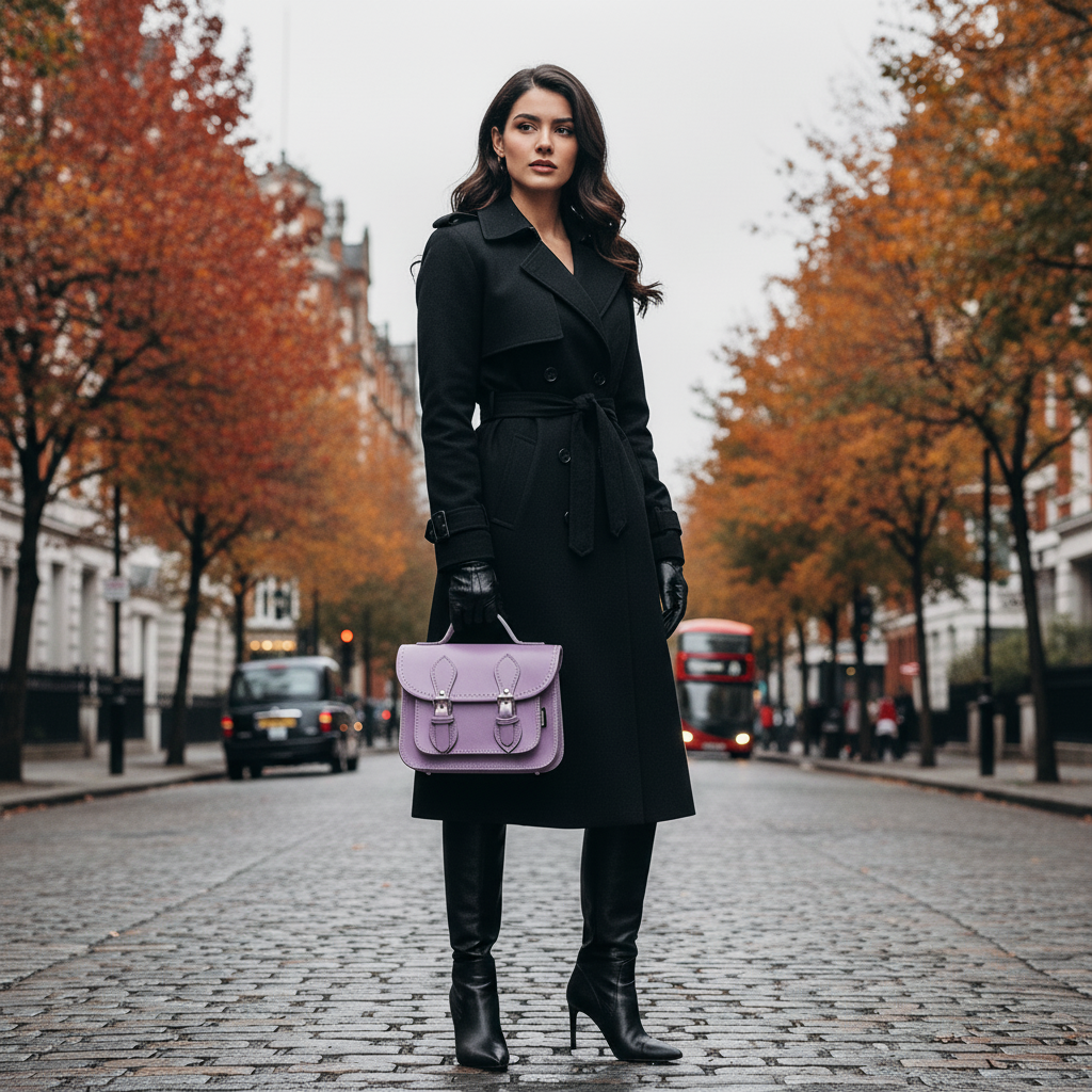 Handmade Leather Micro Satchel - Pastel Violet
