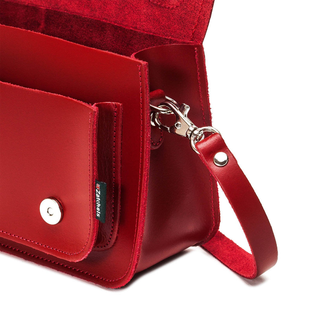 Handmade Leather Micro Satchel - Red