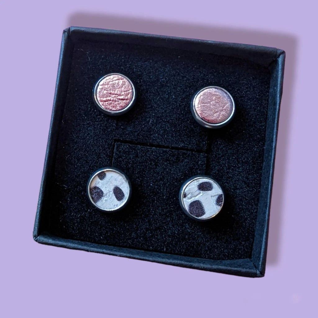 Mini cork stud earrings