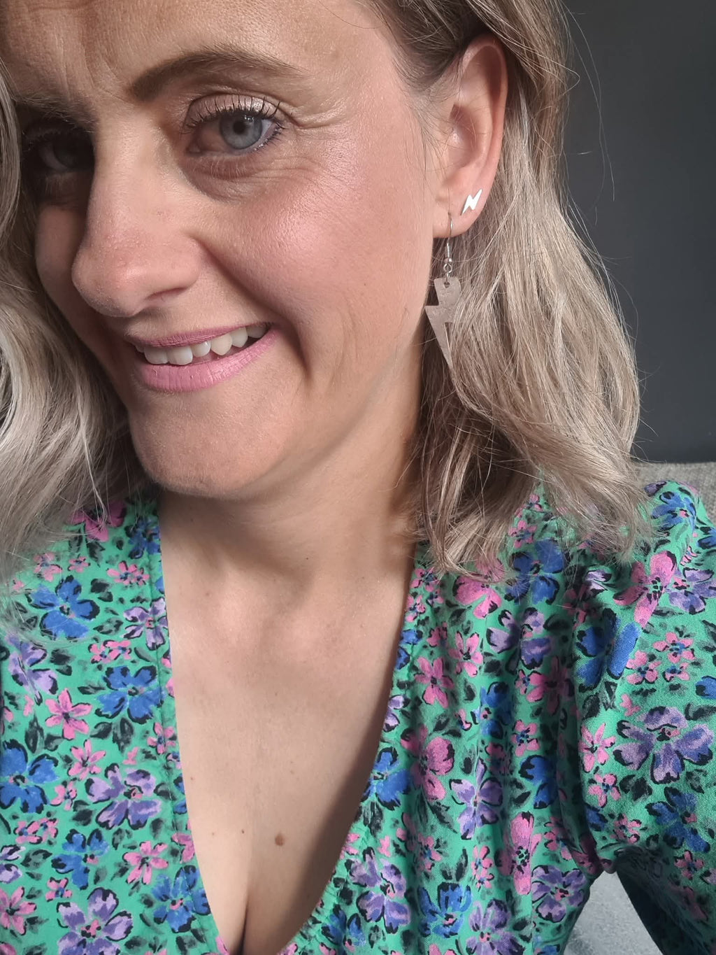 Mini silver cork lightning bolts