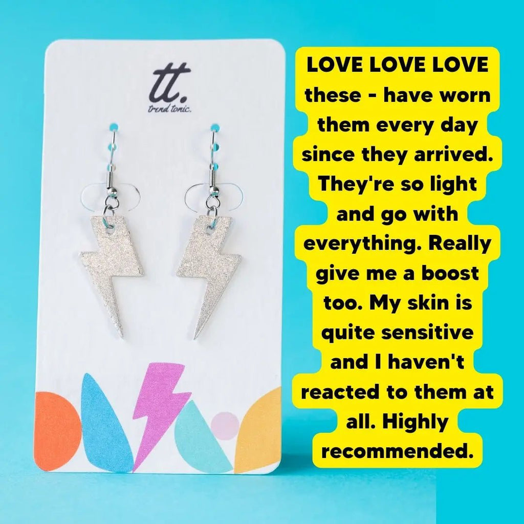 Mini silver cork lightning bolts