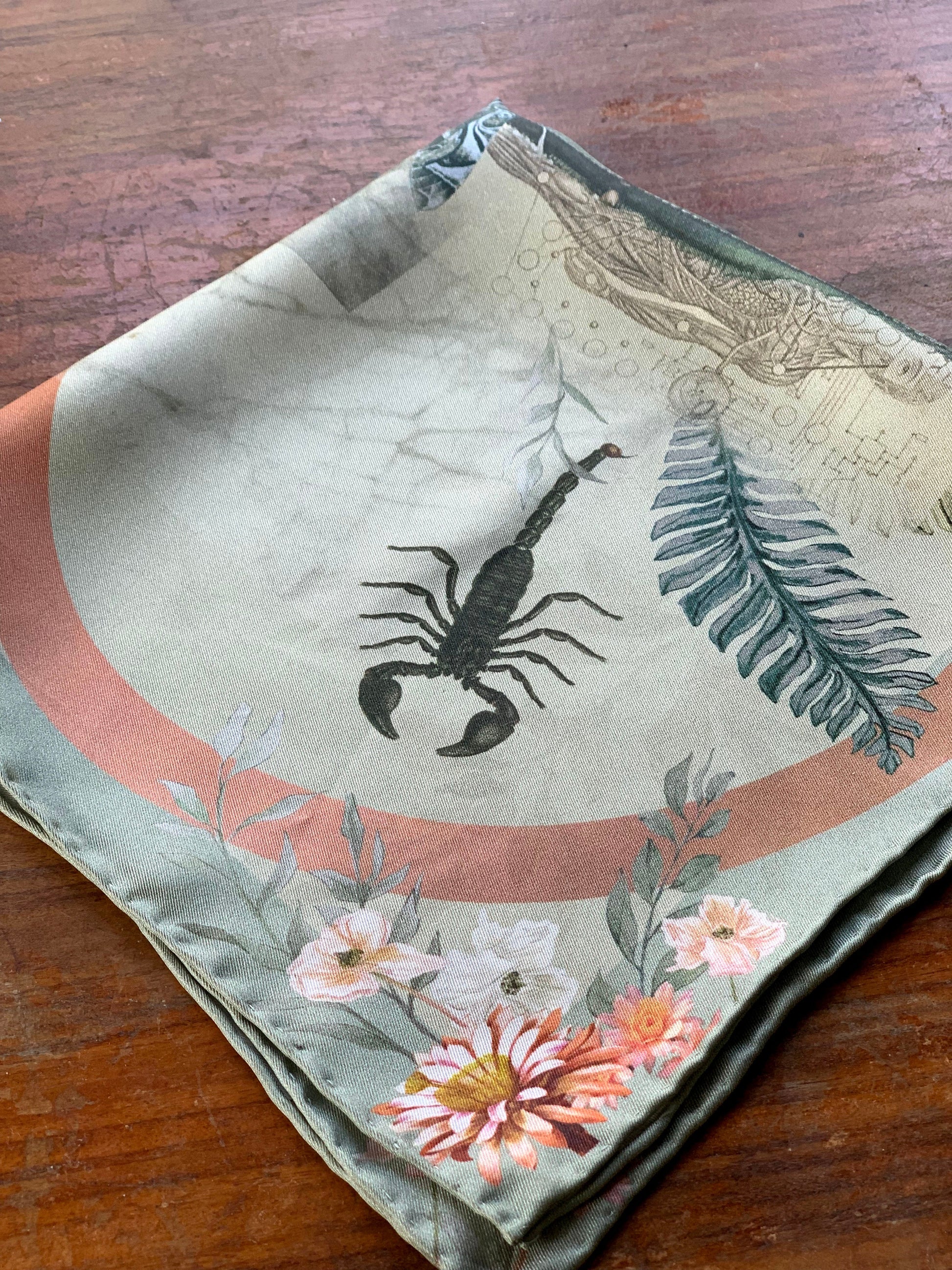 Sage Green Silk Pocket Square and Tie Gift Set Mirage Desert Design