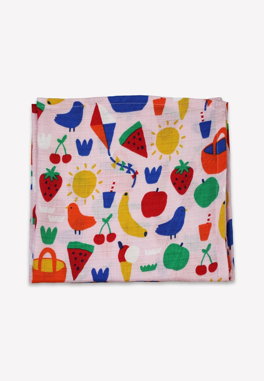 Organic Picnic Print Muslin Cloths 2 Pack