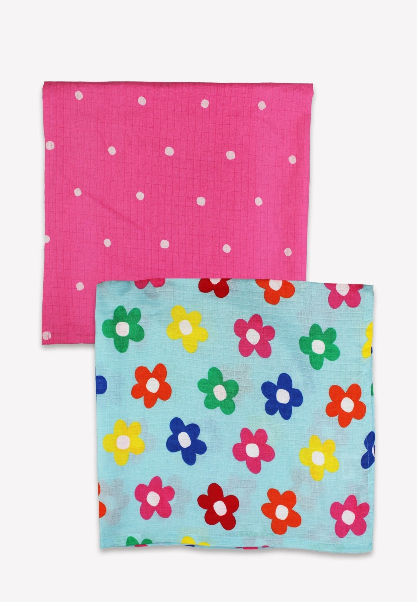 Organic Rainbow Bloom Print 2 Pack Muslins