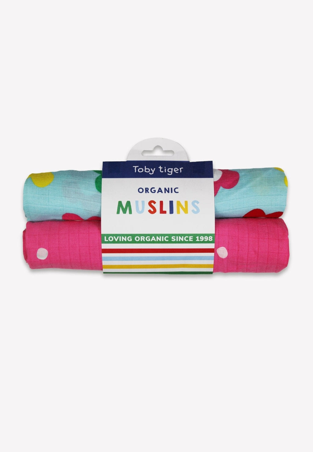 Organic Rainbow Bloom Print 2 Pack Muslins