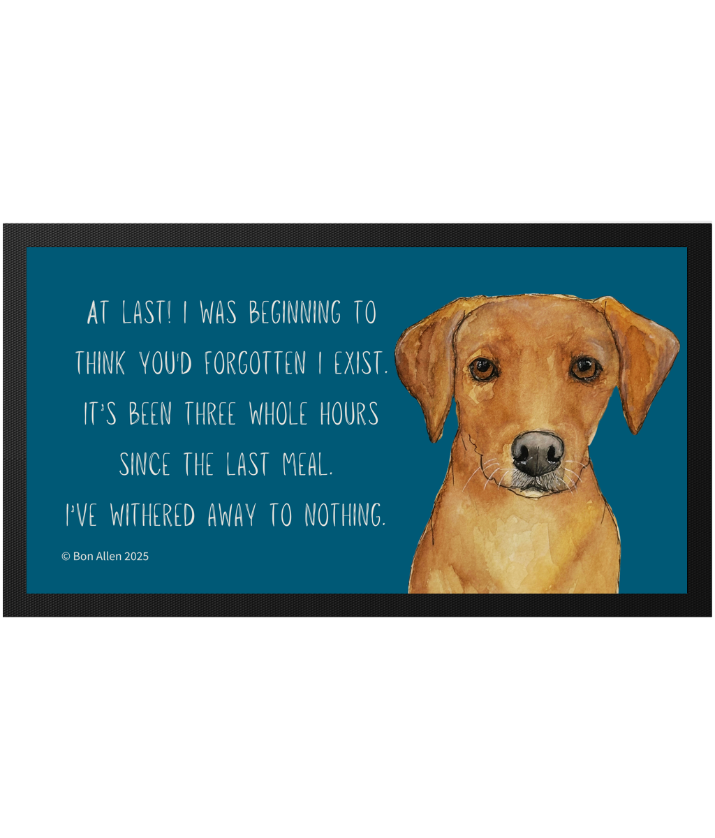 Starving Since Breakfast Pet Bowl Mat – Featuring the Fox Red Labrador