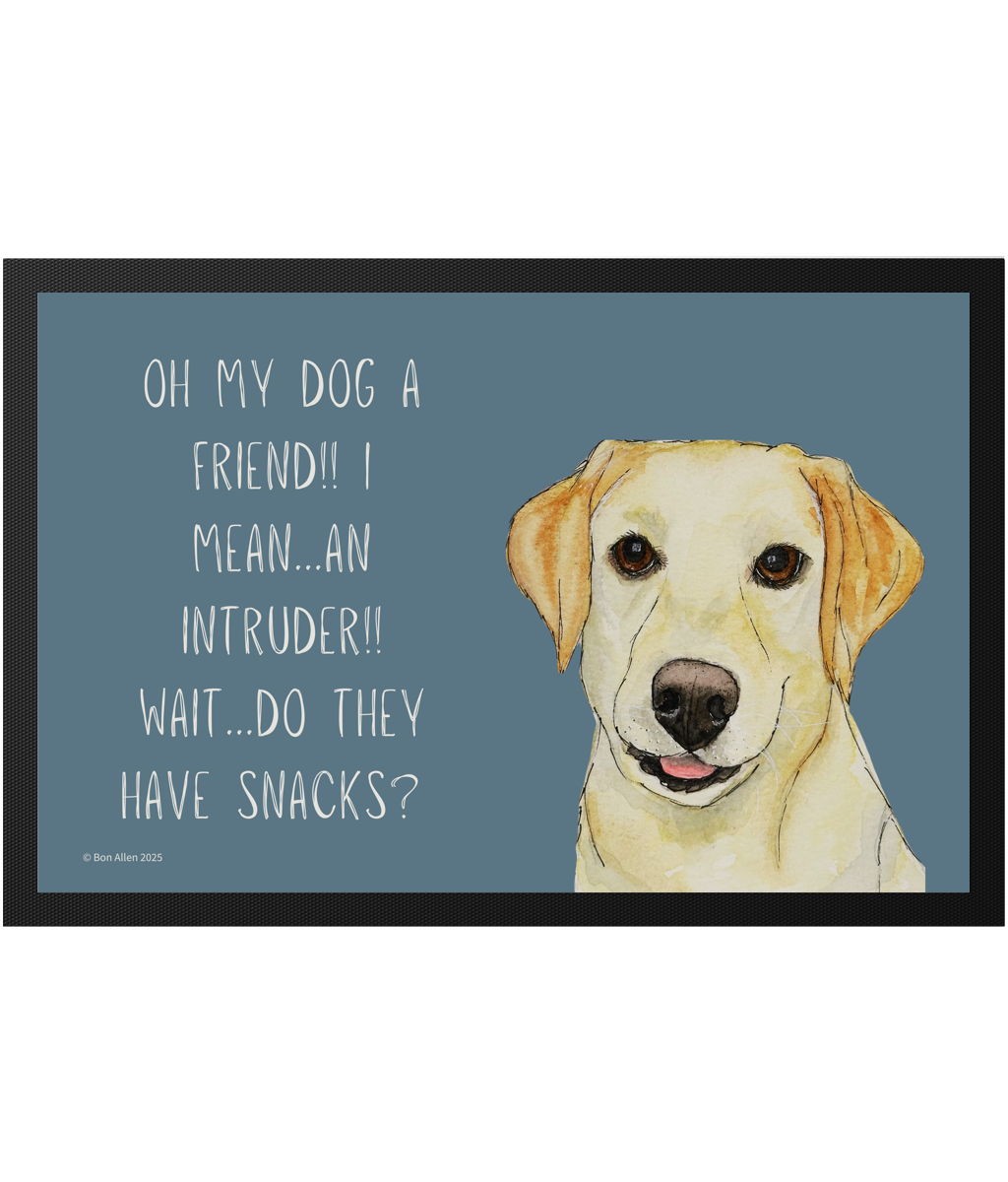 Yellow Labrador Welcome Mat – Is It a Friend, Intruder… or Snack Delivery?!
