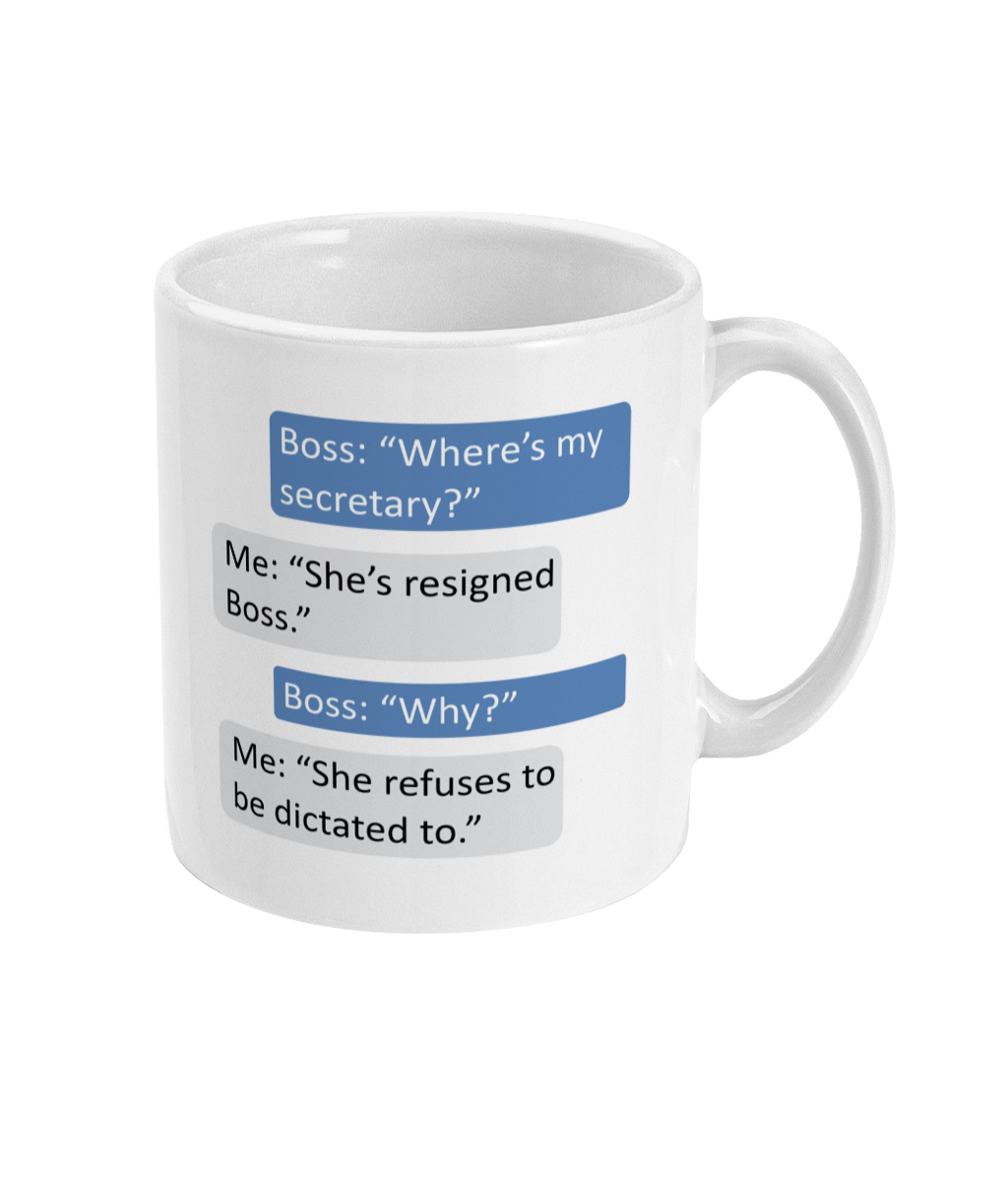 Secretary Dictated To Funny Boss Ceramic Coffee Mug 11oz