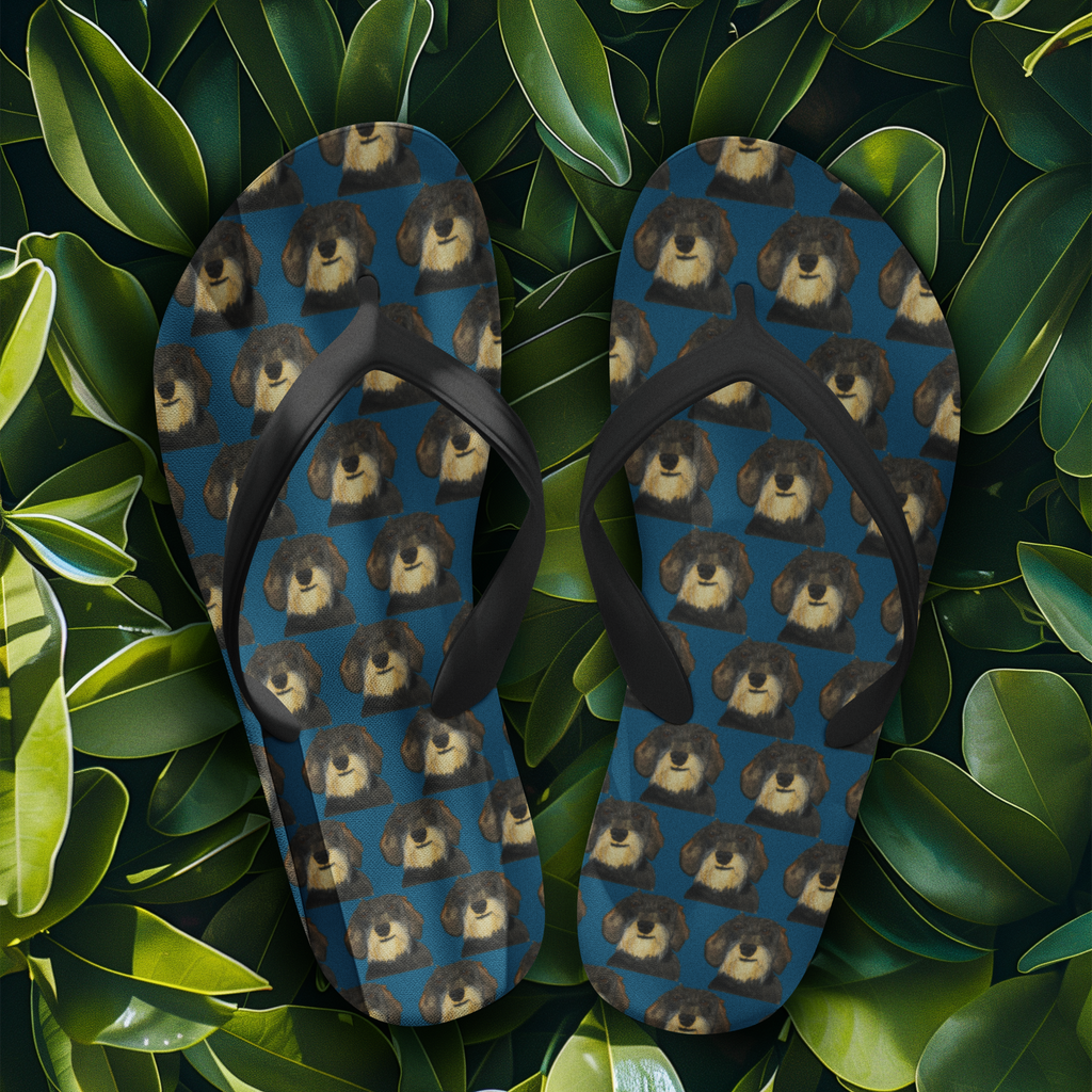 Hot Dog Summer: Luxe Dachshund Print Flip Flops!