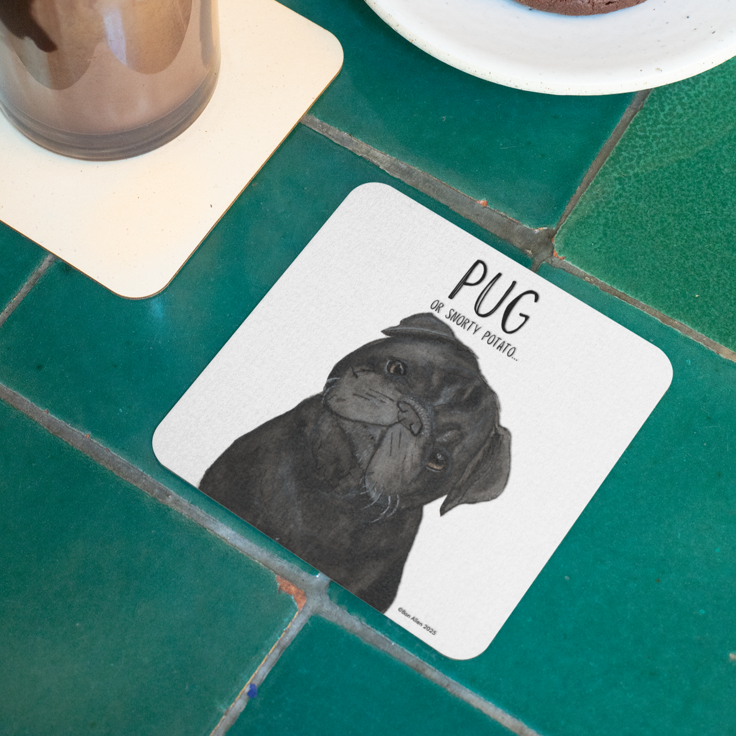 Pug Coaster Set – Pack of 4 for Pug Lovers!