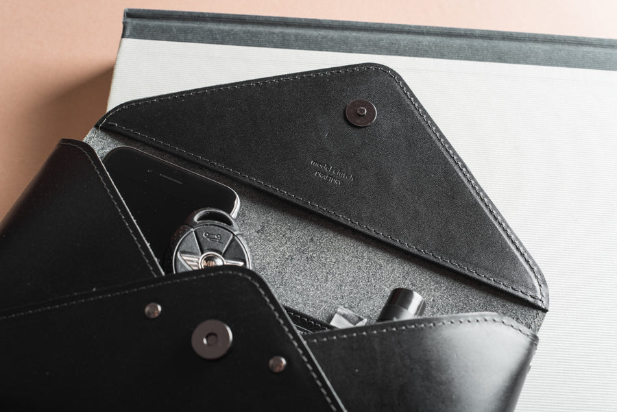 Minimalist Model Leather Clutch – Chic & Versatile by Craftory at brixbailey.com