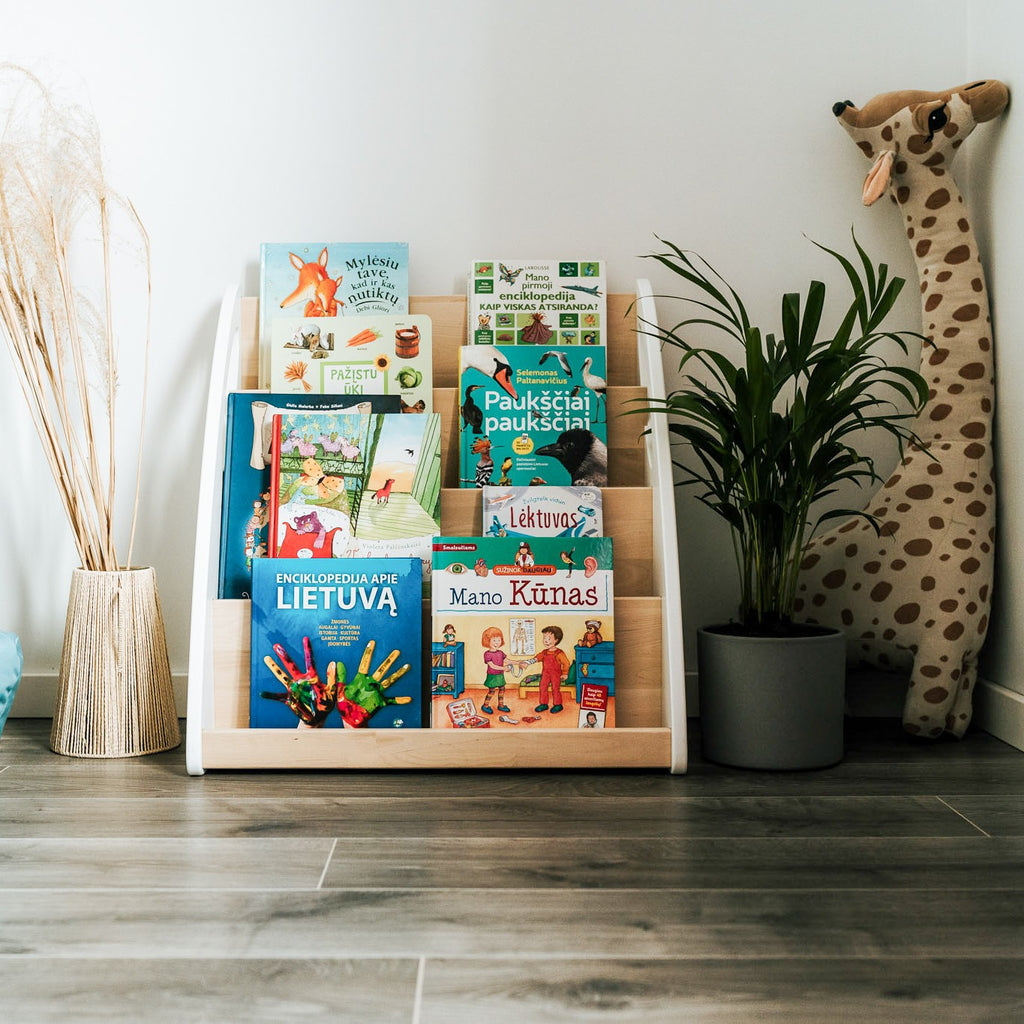 Montessori Bookshelf With Book Storage - 4 Shelves