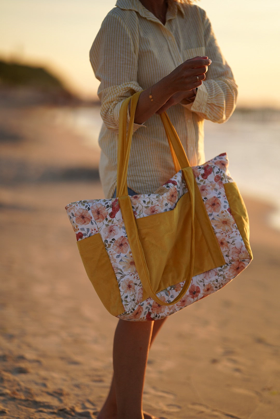 playful floral velvet weekender bag with multiple pockets, perfect for moms on the go