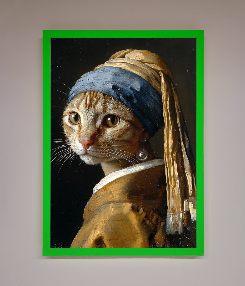 Mona Lisa Cat Framed Poster