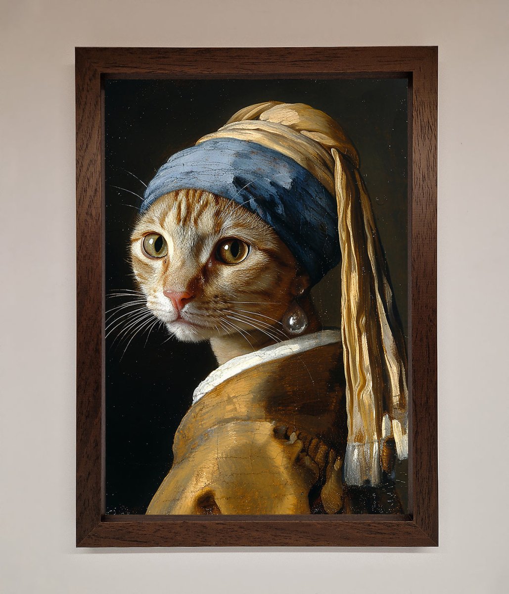 Mona Lisa Cat Framed Poster