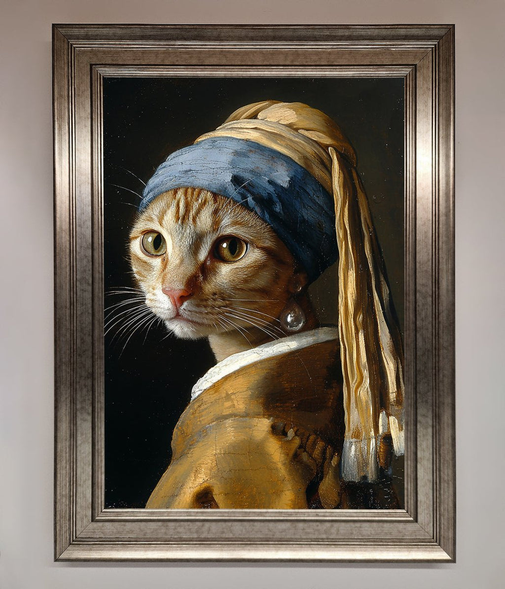 Mona Lisa Cat Framed Poster