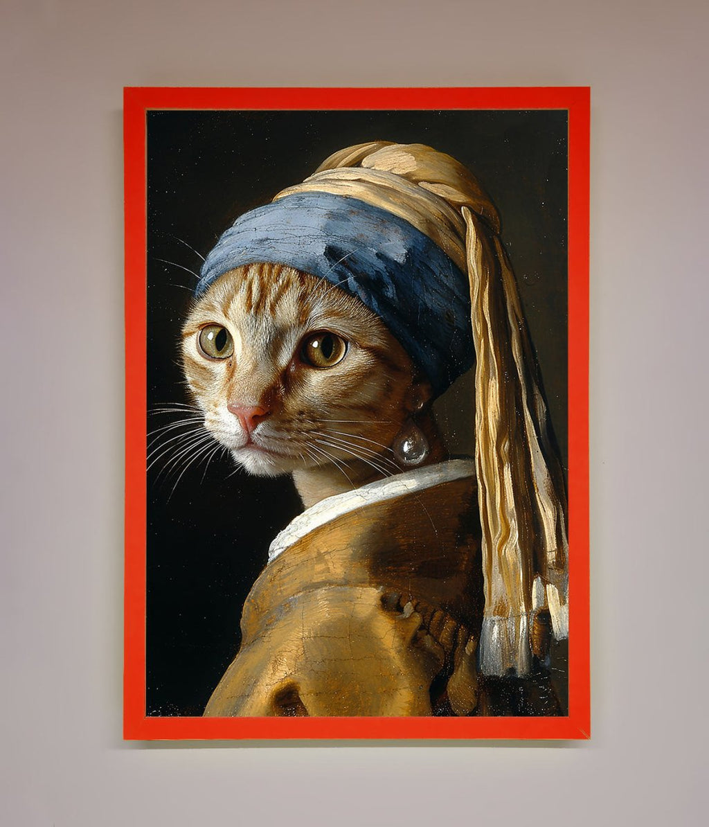 Mona Lisa Cat Framed Poster