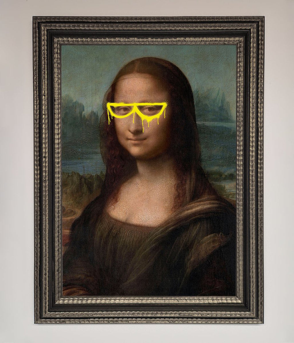 Mona Lisa Glasses Framed Print