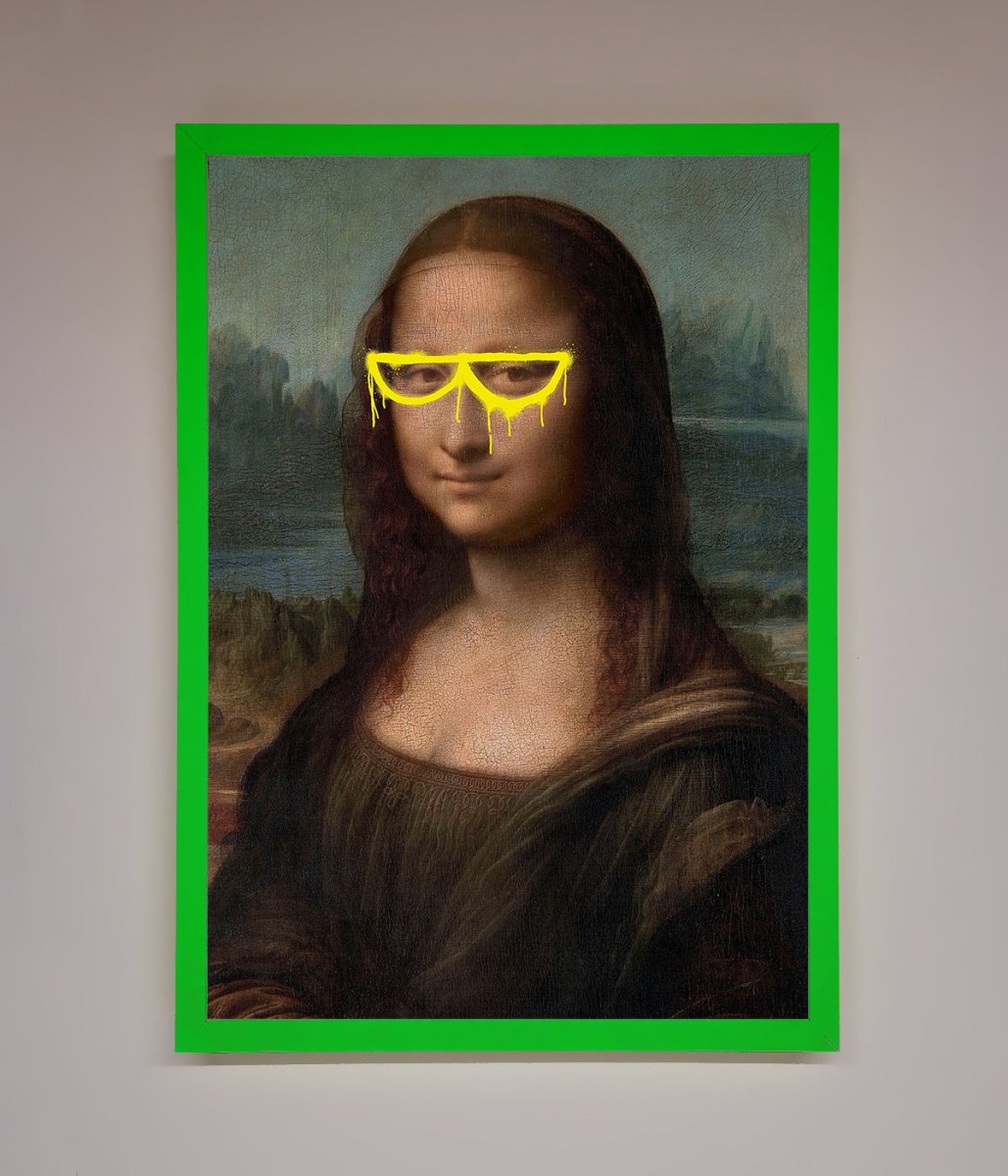 Mona Lisa Glasses Framed Print