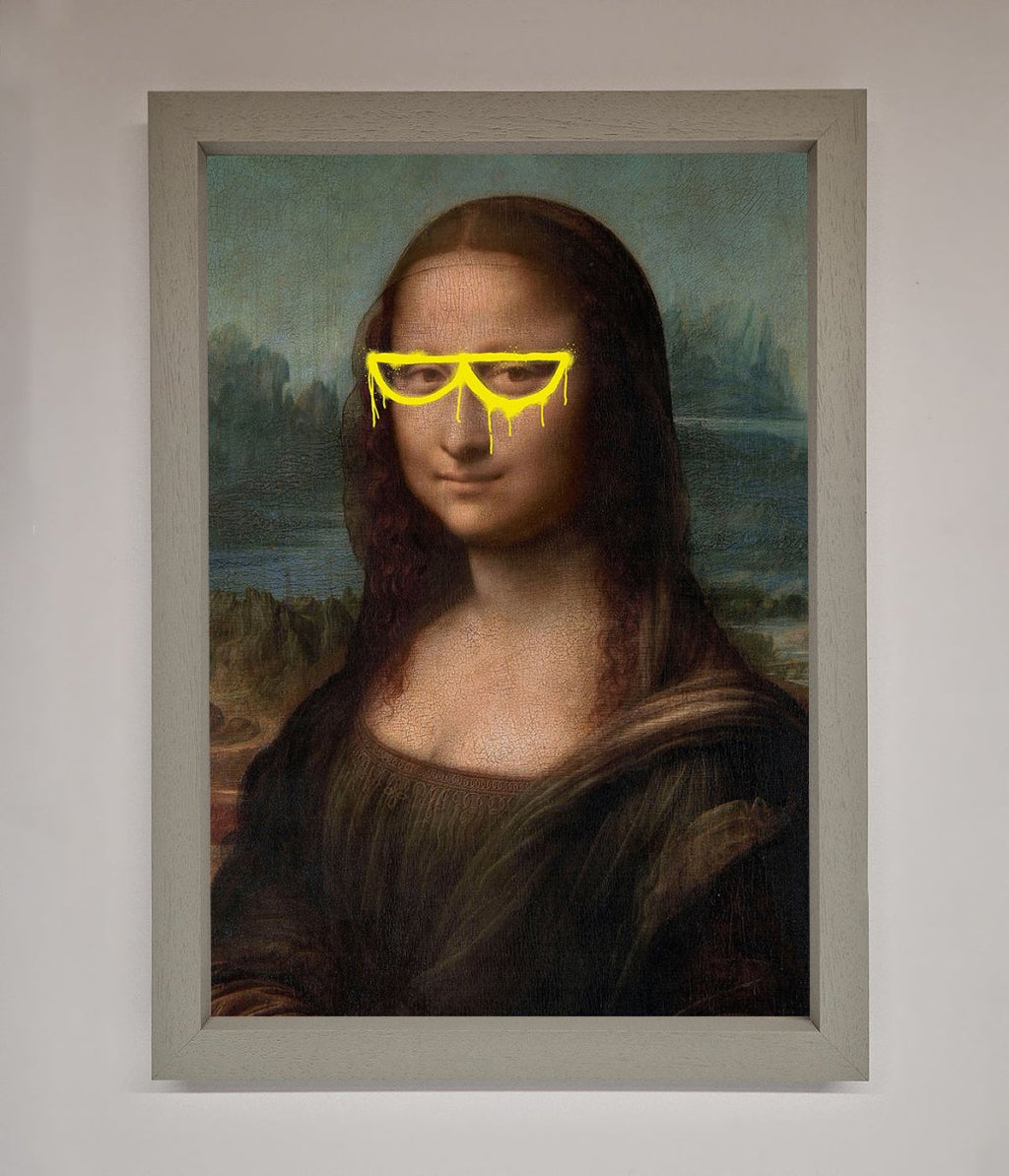 Mona Lisa Glasses Framed Print