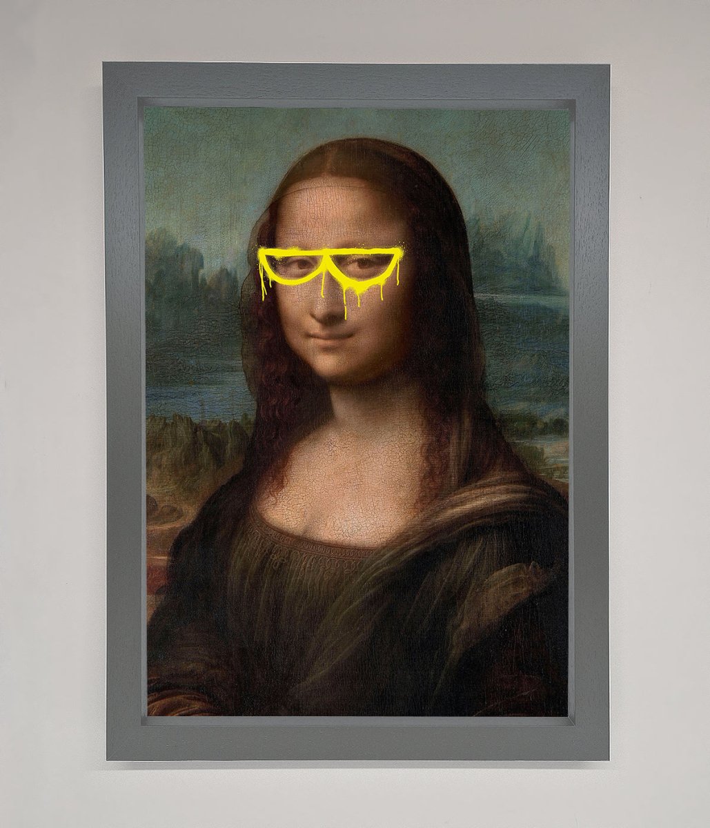 Mona Lisa Glasses Framed Print
