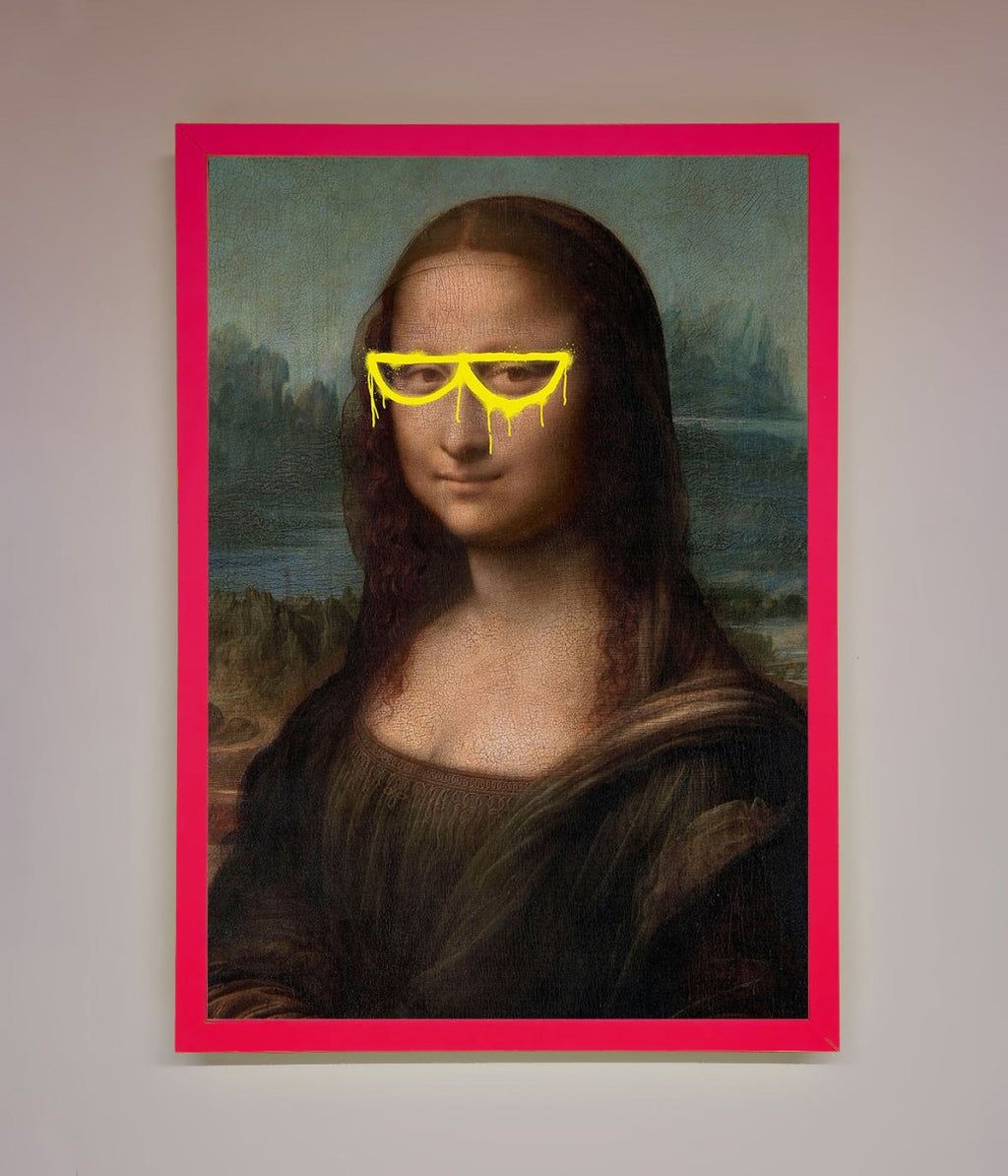 Mona Lisa Glasses Framed Print