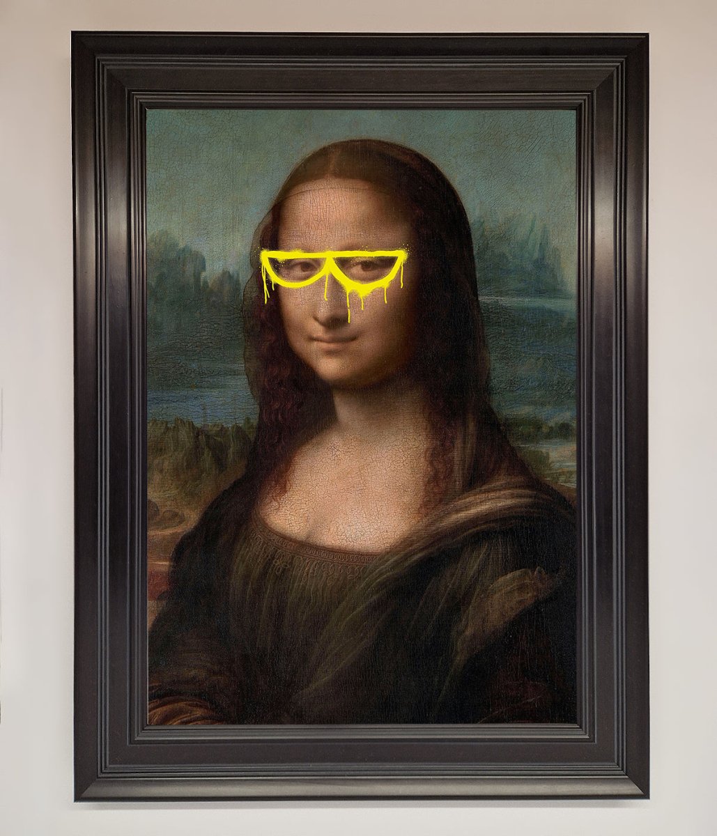 Mona Lisa Glasses Framed Print