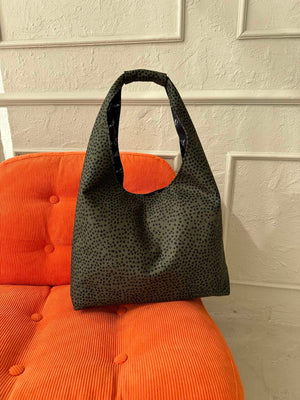 bold khaki polka dot moon bag heart - a confident statement piece for everyday adventures