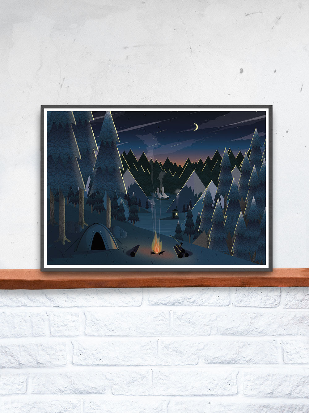 Midnight Camping Art for Kids Print