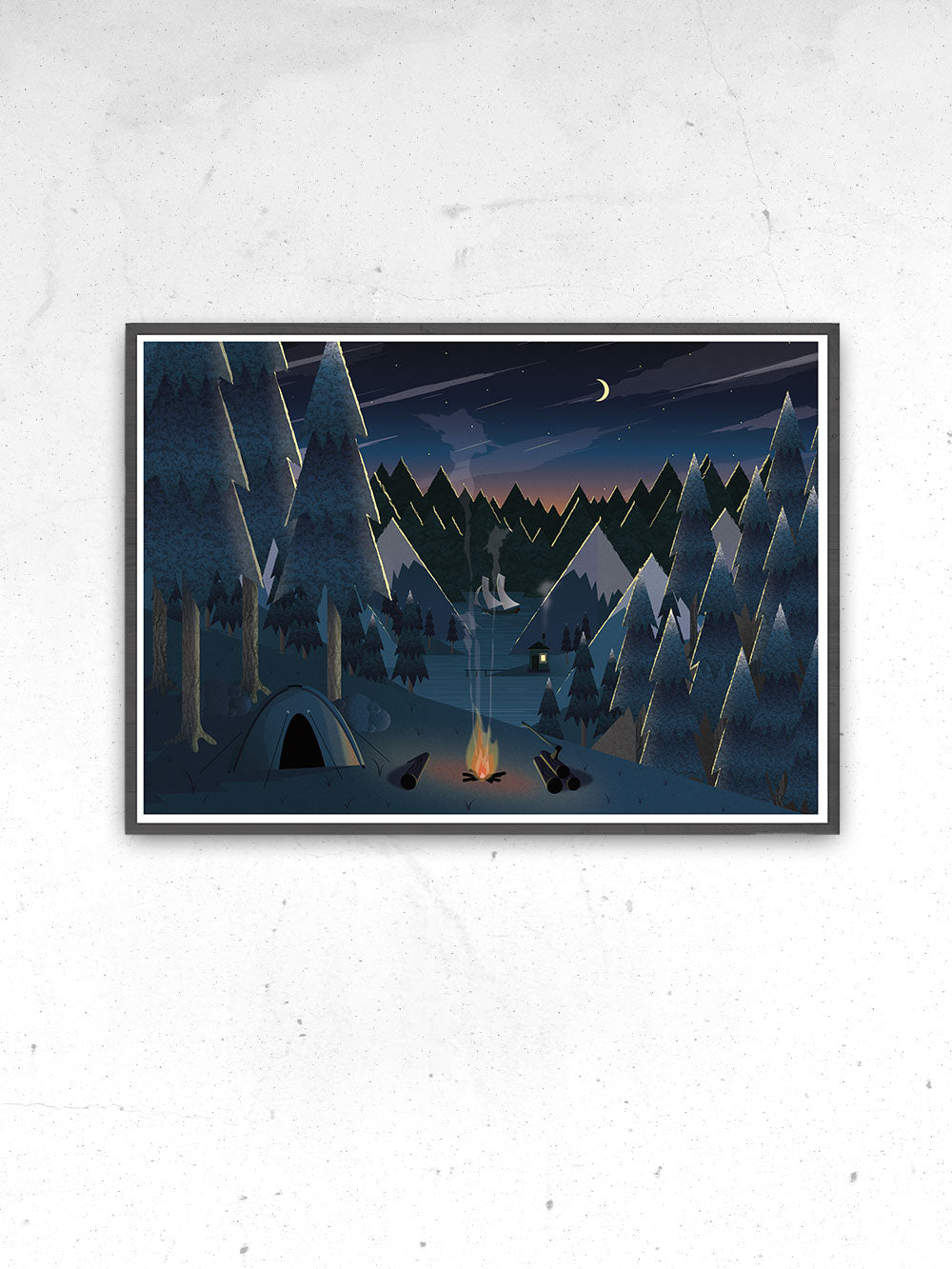 Midnight Camping Art for Kids Print