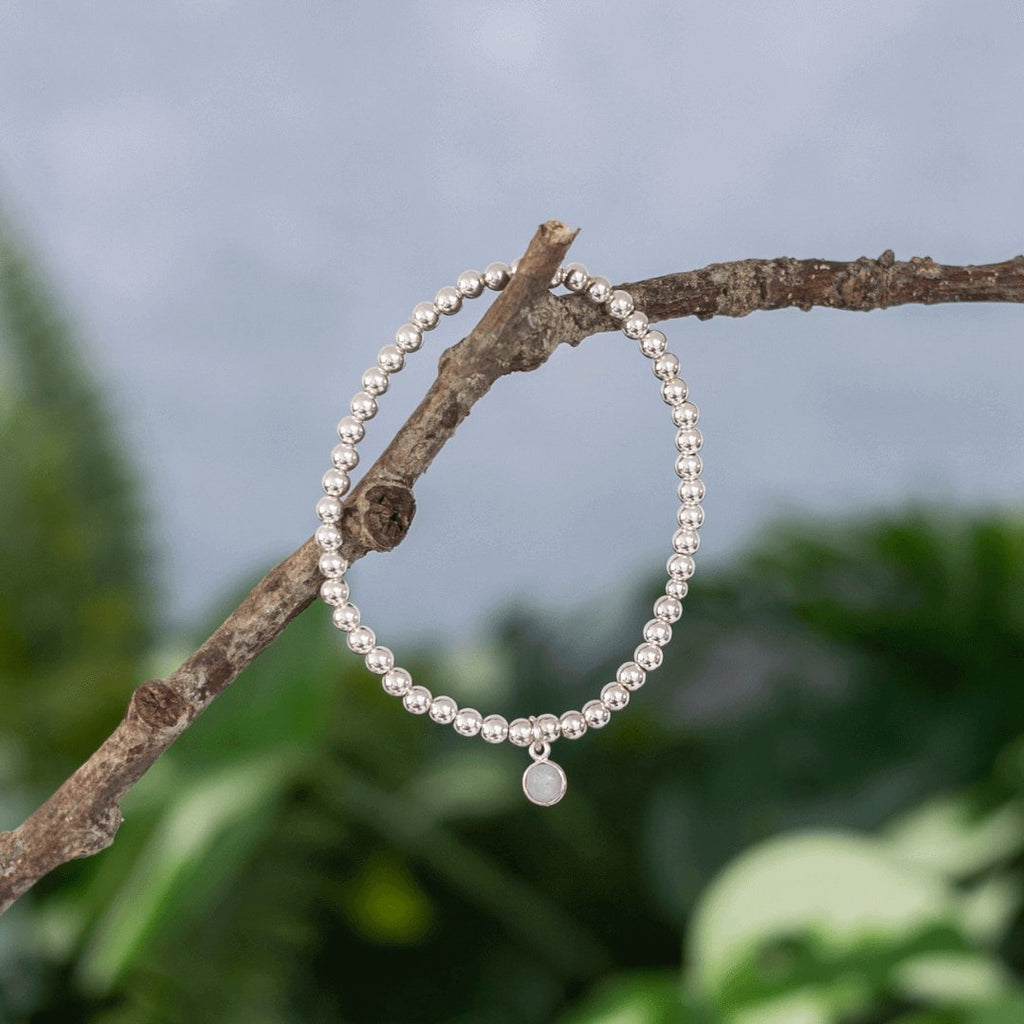 Moonstone Birthstone Bracelet in Sterling Silver or Gold Filled