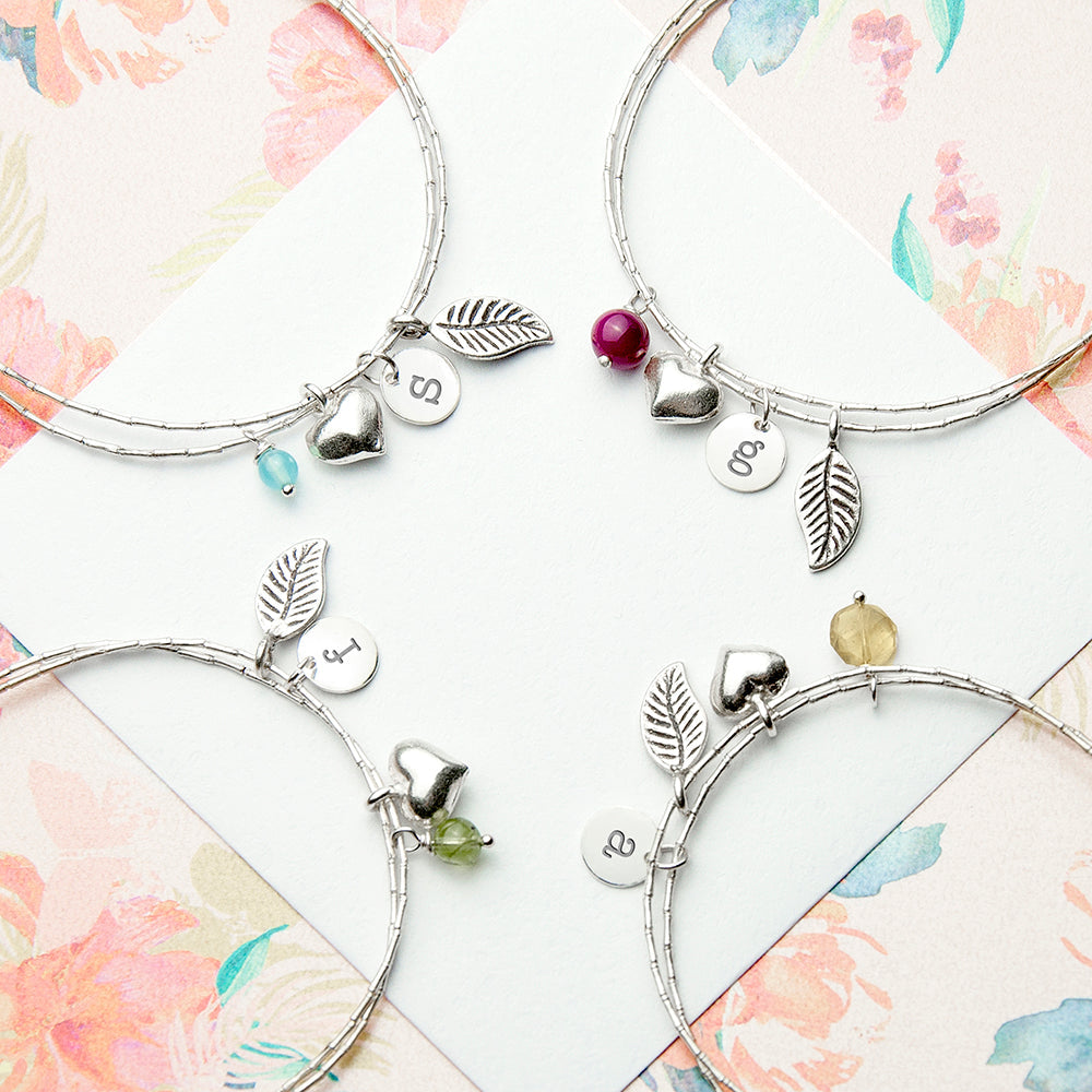 Personalised Silver Bracelet with Blue Topaz