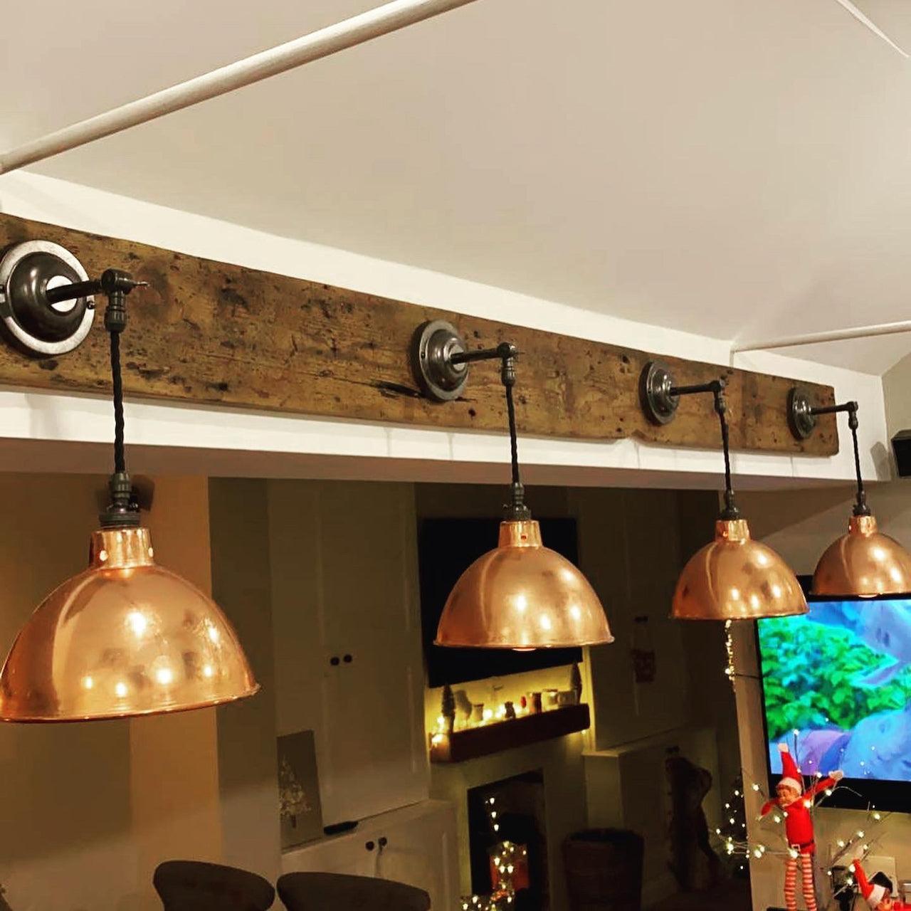 Multi sconce timber backed wall light