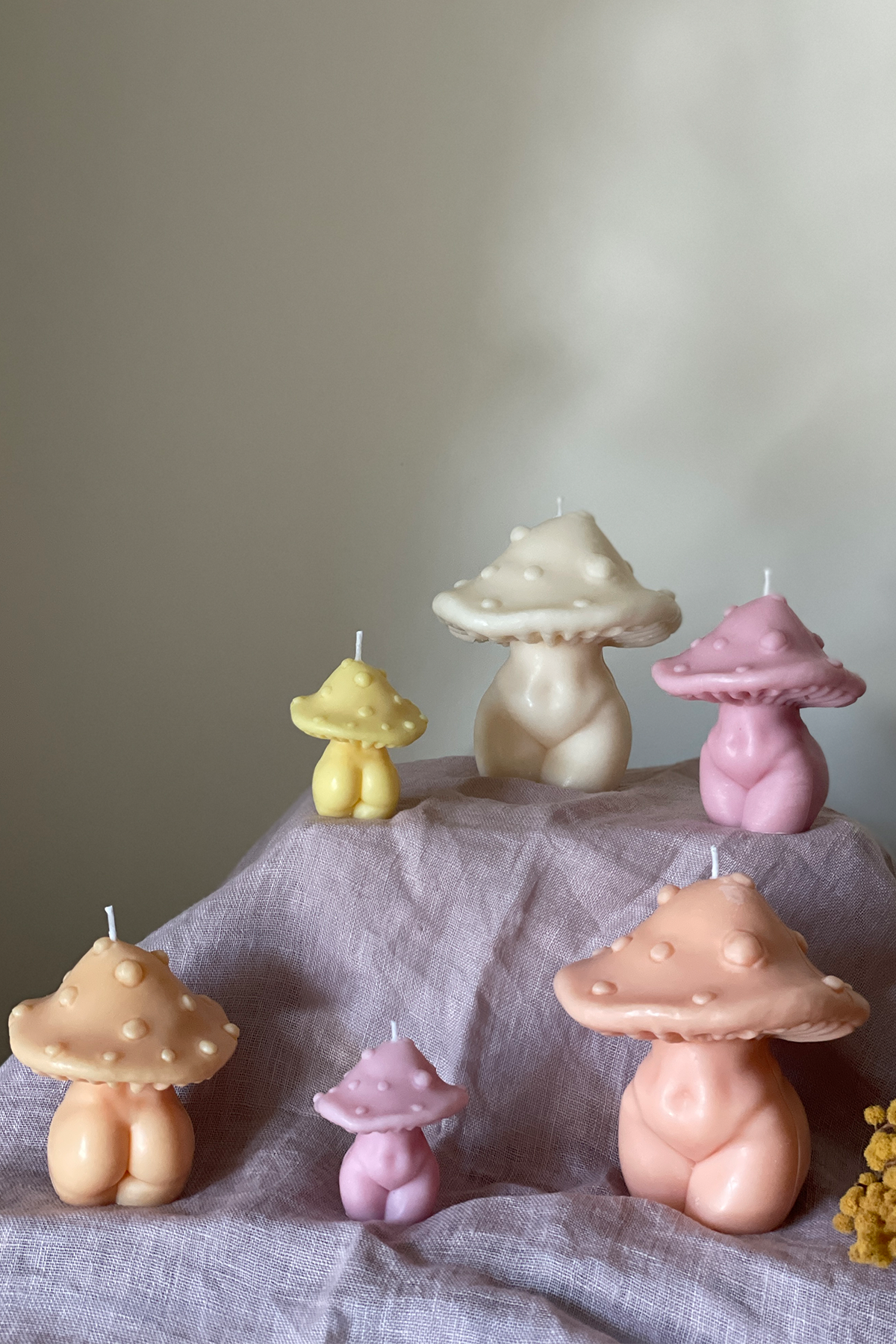 Goddess Mushroom Candles - Trio