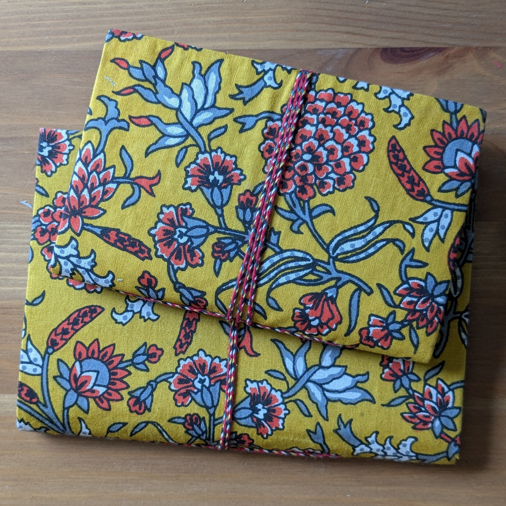 Eco Friendly Cotton Fabric Pocket Journals (4 x 6 in), Fair Trade Stationery Ethically Handmade in India