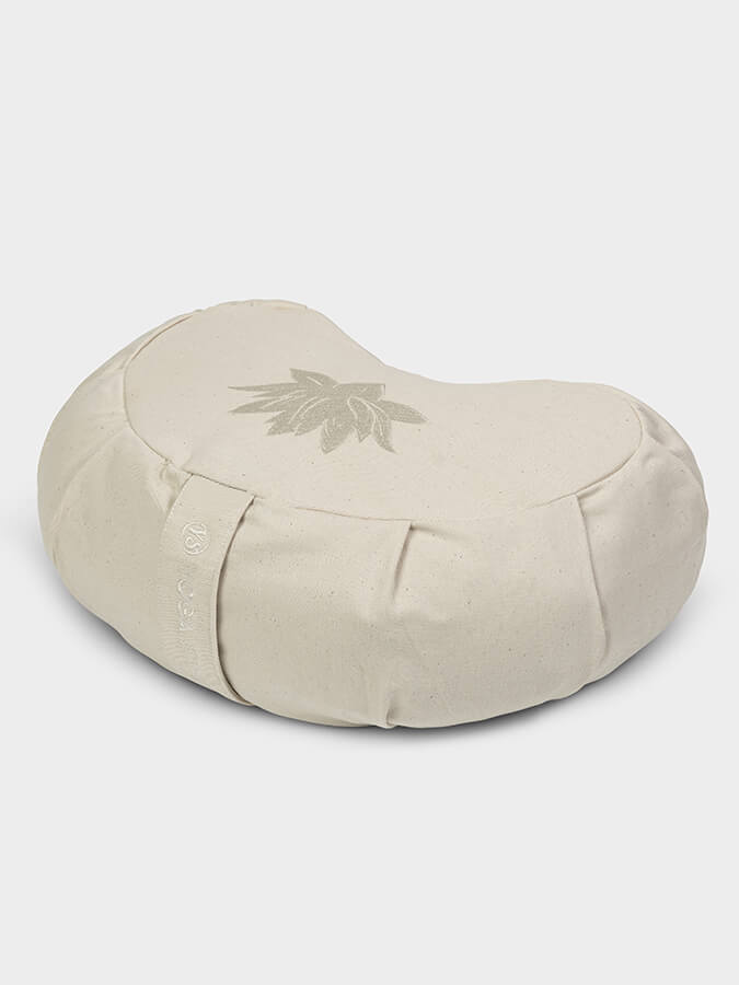 Yoga Studio GOTS Organic Cotton Crescent Lotus Zafu Buckwheat Cushion