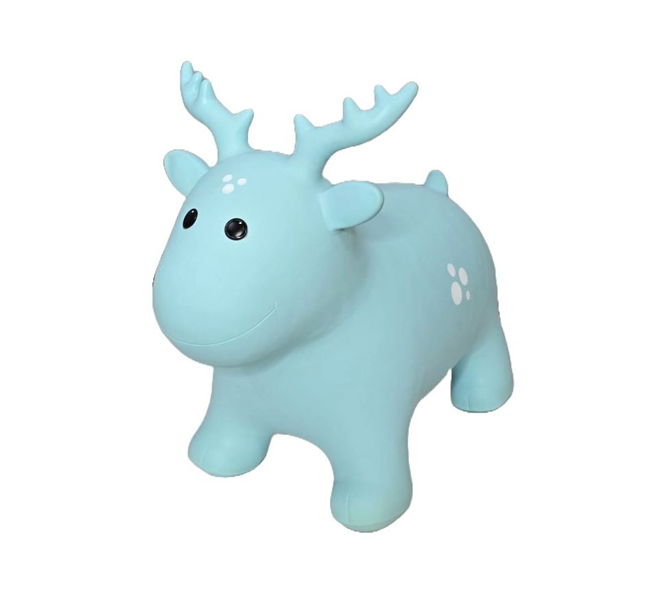 bold blue moose hoppy toy for active indoor and outdoor baby play