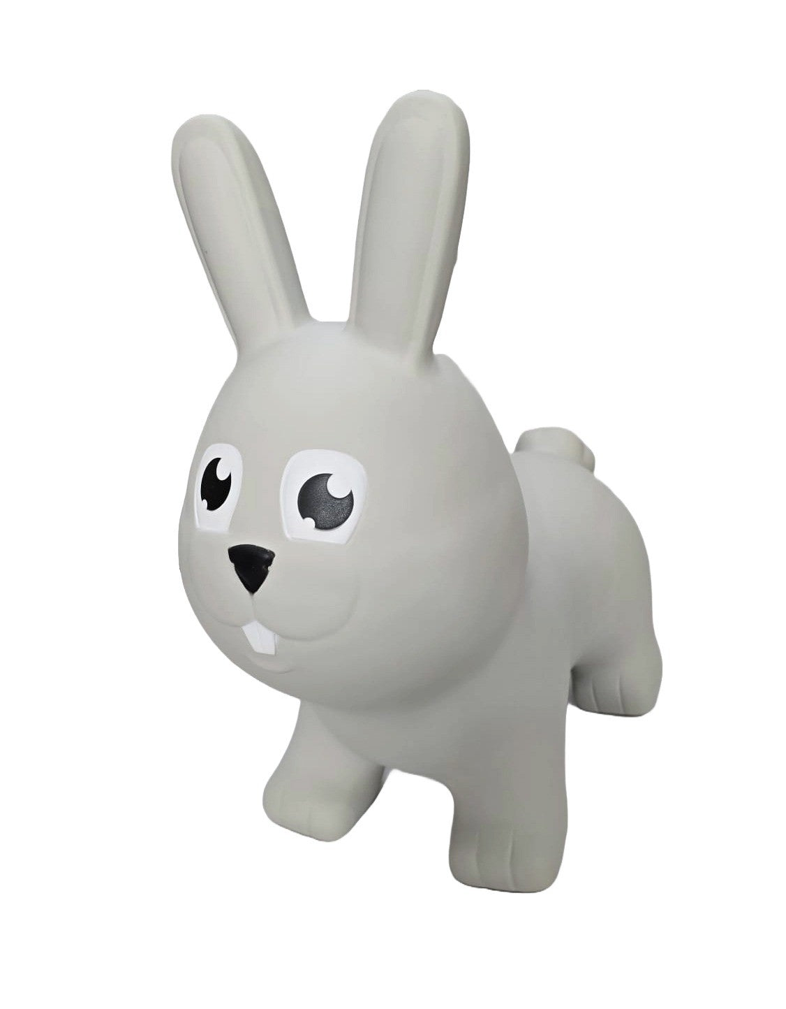 bold grey bunny hopper toy for toddlers on a bright playroom floor
