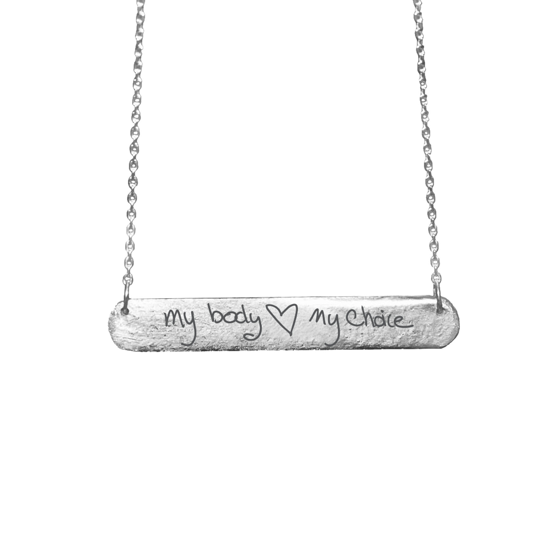 My Body My Choice Bar Tag Necklace