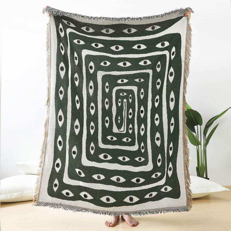 Mystic Gaze Woven Throw Blanket