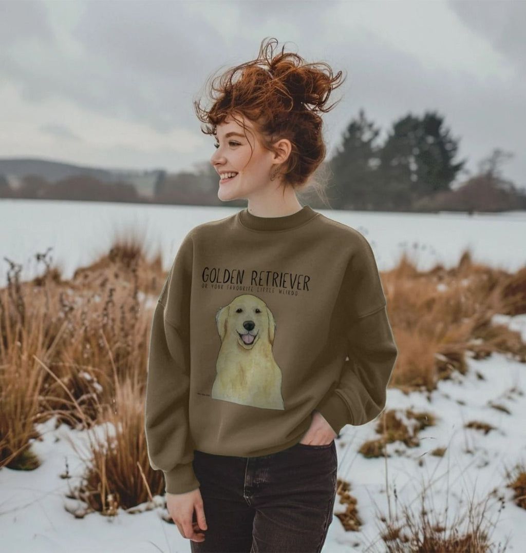 Golden Retriever Vibes: Sustainable Women's Oversized Sweatshirt