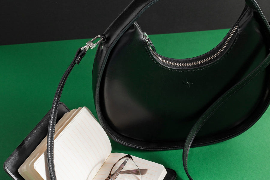 Elegant Mini Moon Sling Bag – Versatile & Stylish Leather by Craftory at brixbailey.com