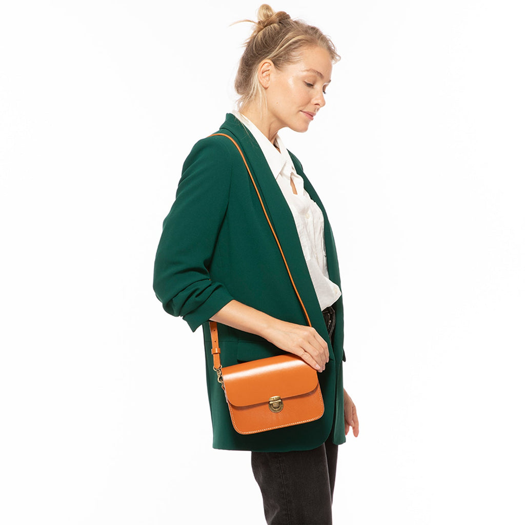 Light Brown Leather Crossbody Bag