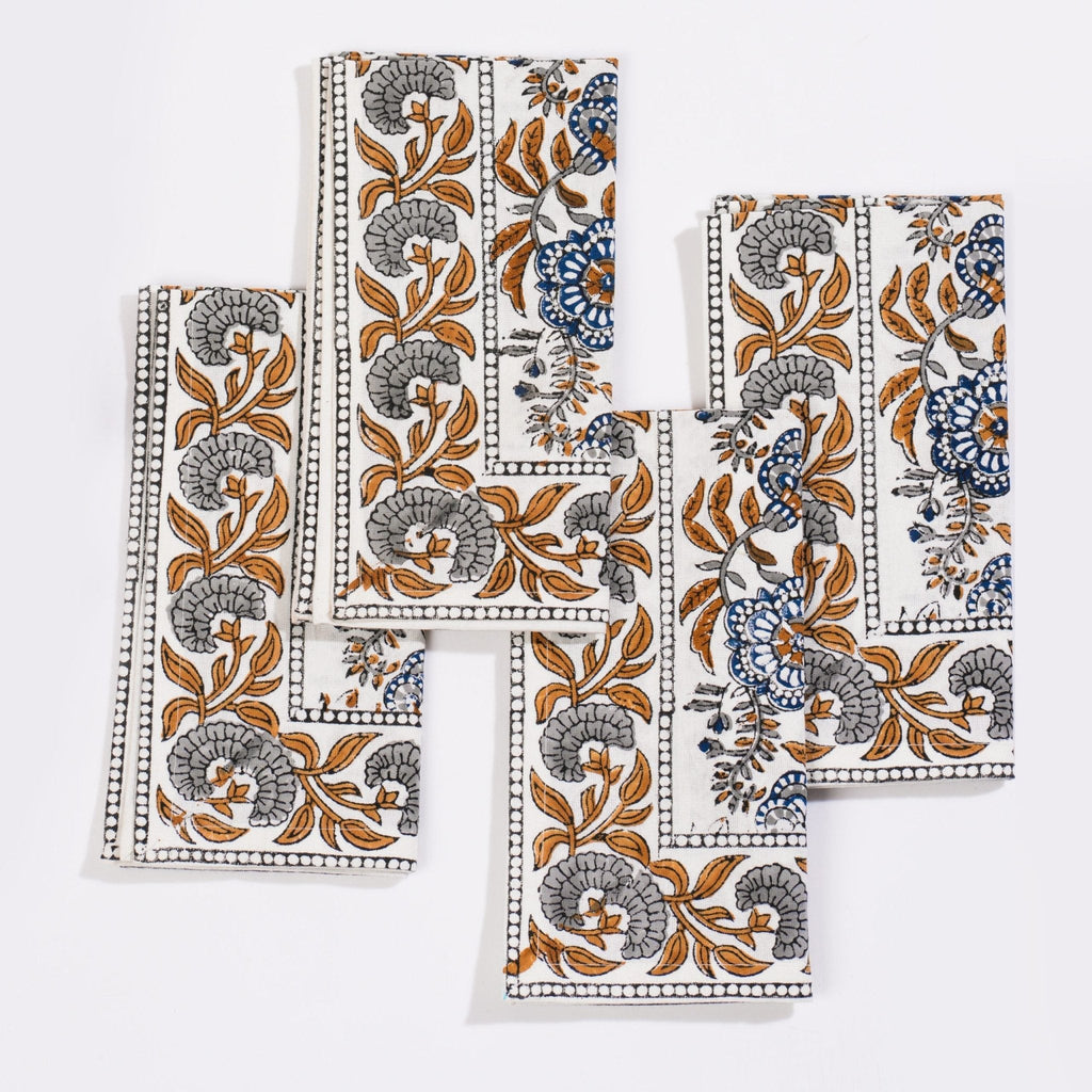 Napkins - Coromandel Nut Blue Set of 4
