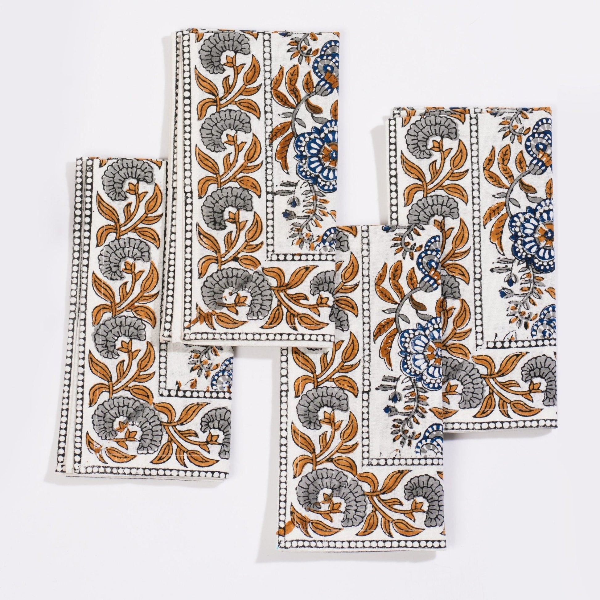 Napkins - Coromandel Nut Blue Set of 4