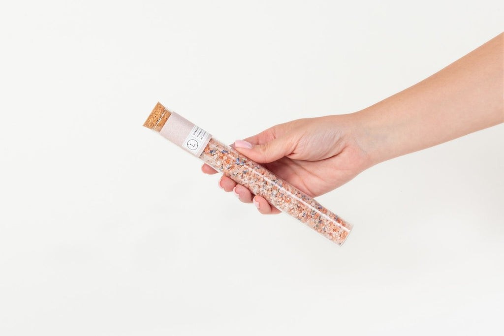 Natural Bath Salts Gift Set in 8 Glass Tubes