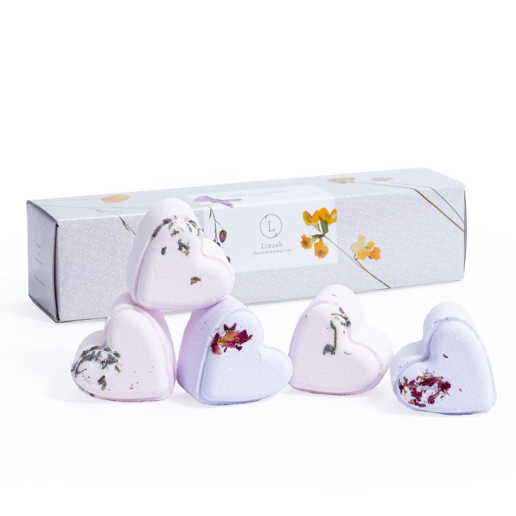 Set of 5 Heart Shaped Shower Steamers Gift Set