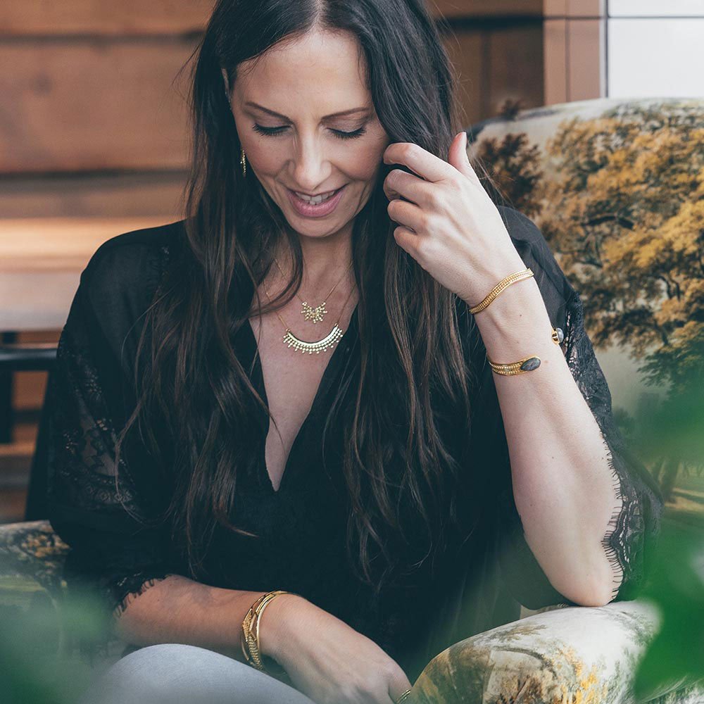 Etrusca Radiating Bead Gemstone Pendant: Rose Quartz